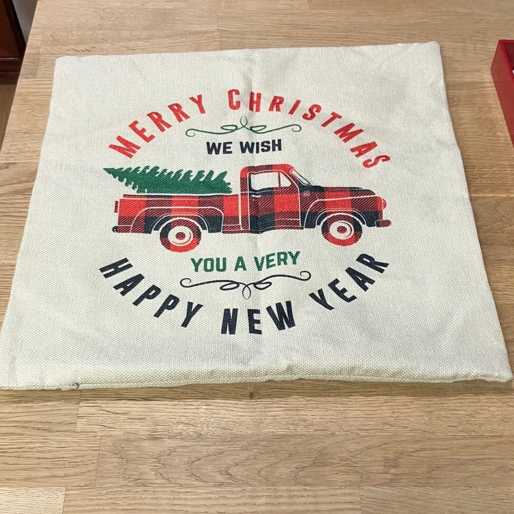 2 Set Festive Holiday Pillow Covers - Red and Green